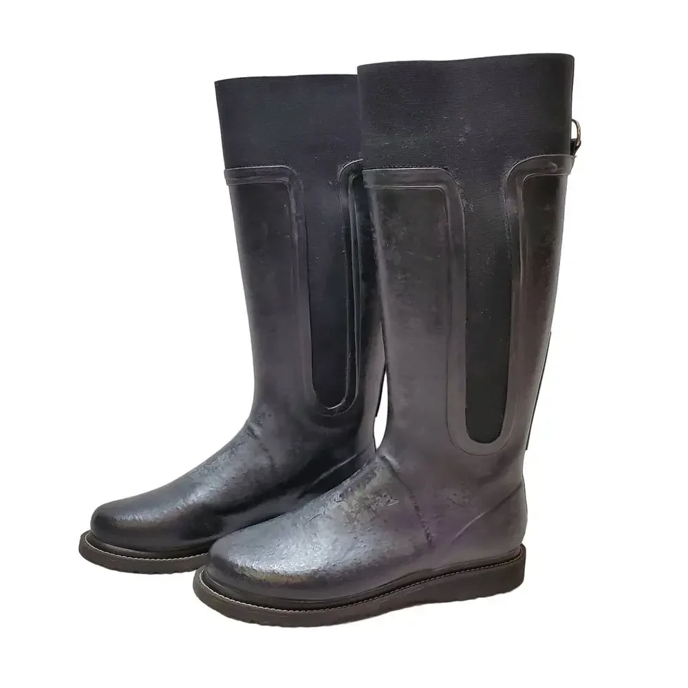 Isle Jacobsen Hornbach Rain Boots Womens 40/9.5 Black Tall Winter Oil Resistant